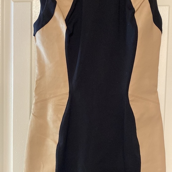 David Lerner Bodycon Dress w/ Faux Leather Size Small - Picture 2 of 5